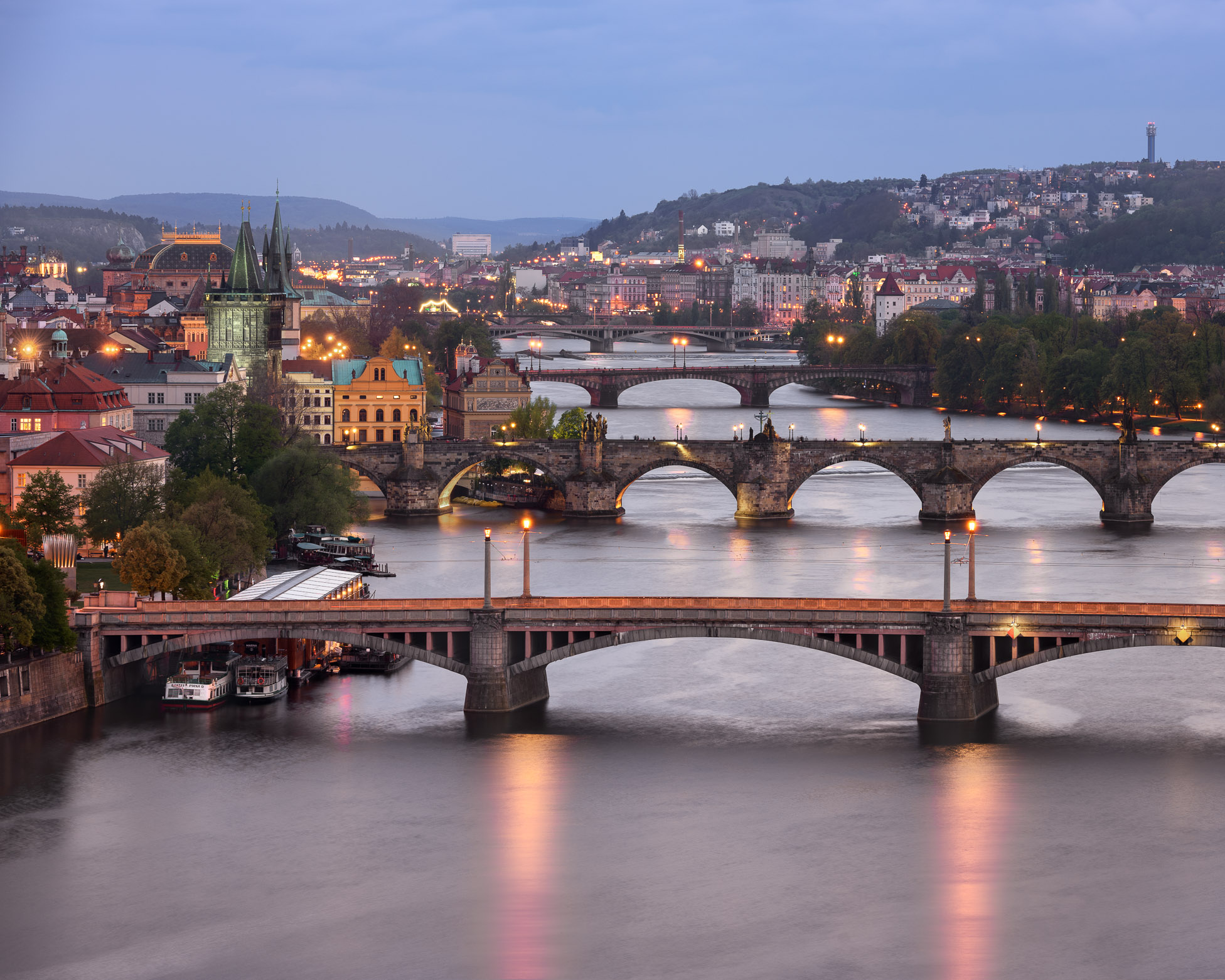 Prague Bridges over Vltava River