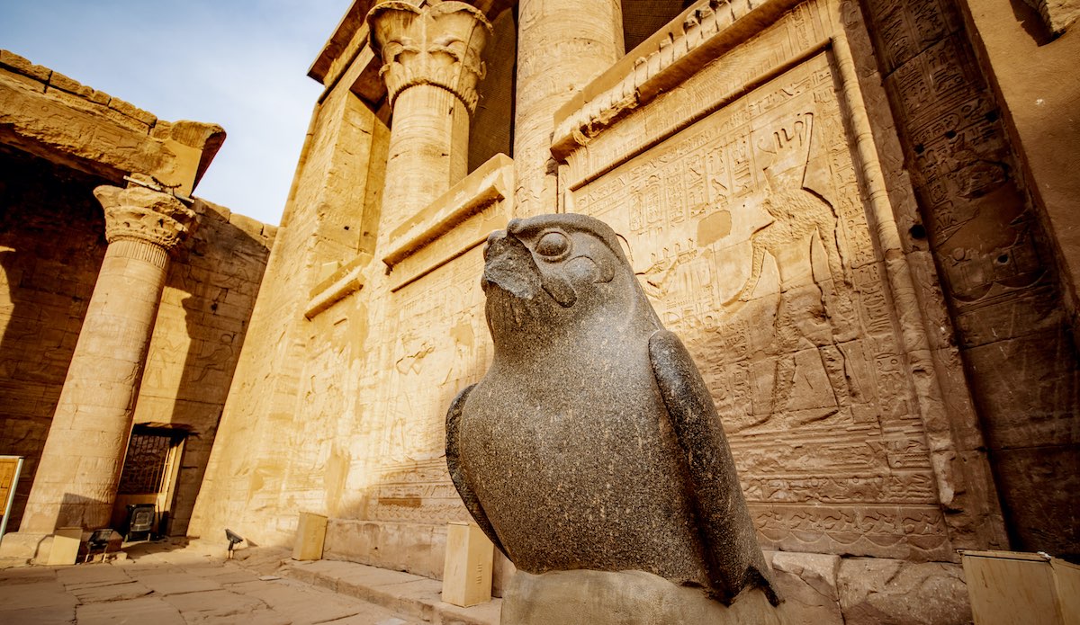 Statue of Horus Outside Temple of Horus