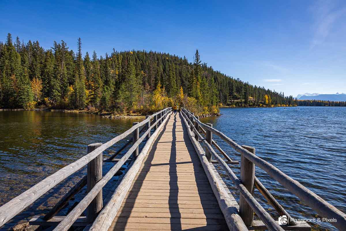Footbridge on Pyramid Lake in Jasper National