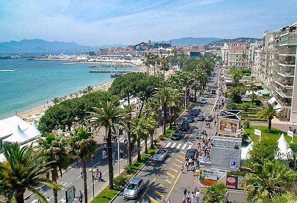 Flags Lining Promenade in Cannes