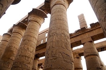 Hypostyle Hall Columns in the Ramesseum Decor