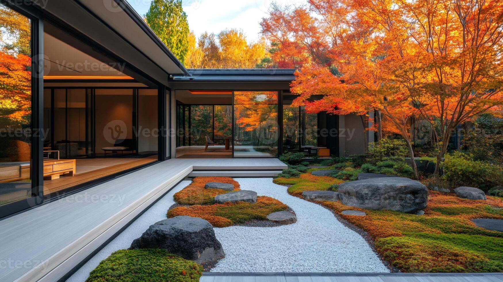 Contemporary Minimalist House and Garden with