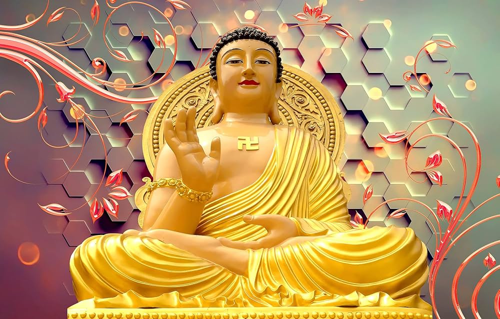 Window Containing Gold Buddha