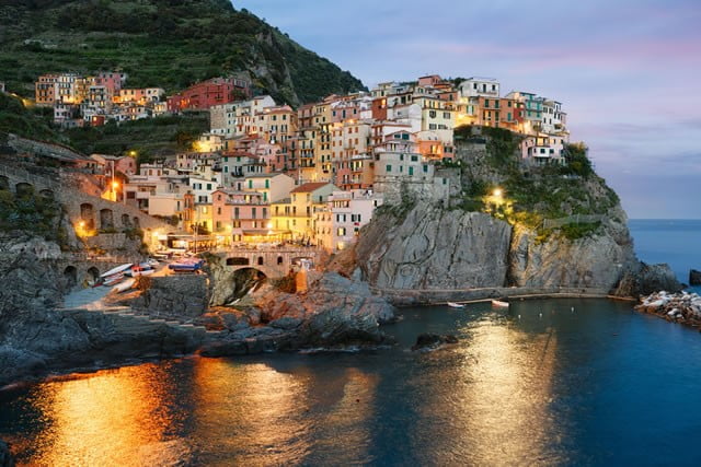 Town Between Shore and Cliff