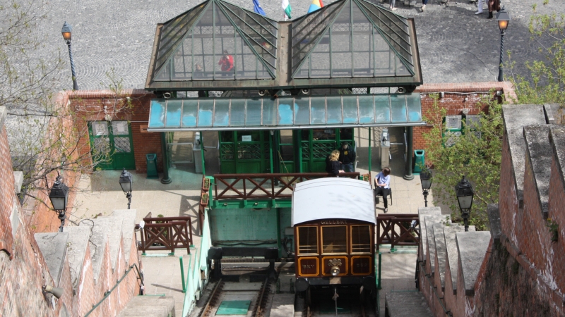 Funicular to Castle District of Budapest
