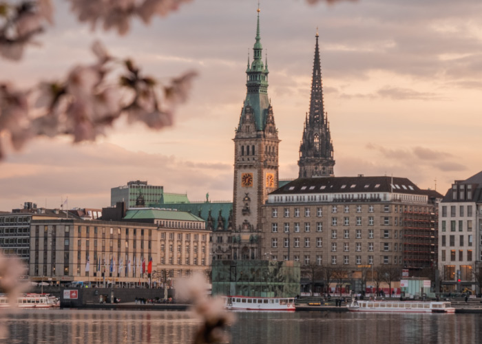 Hamburg on Binnenalster Lake