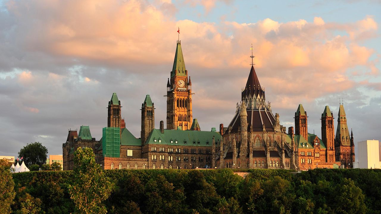 Parliament Building in Ottawa at Moonrise