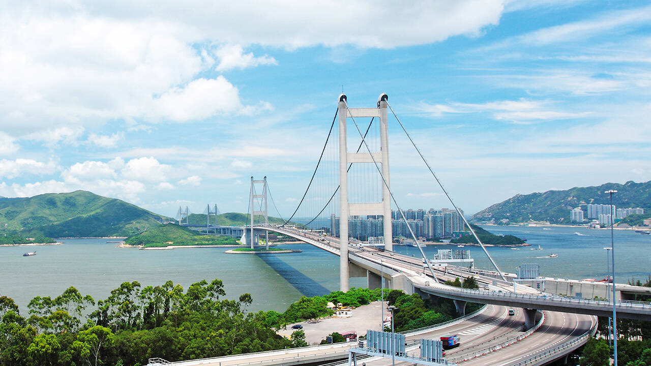 Tsing Ma suspension bridge, Hong Kong, China