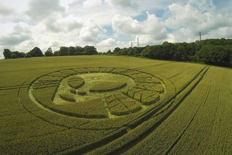Agricultural Fields in Front of Geologic Form