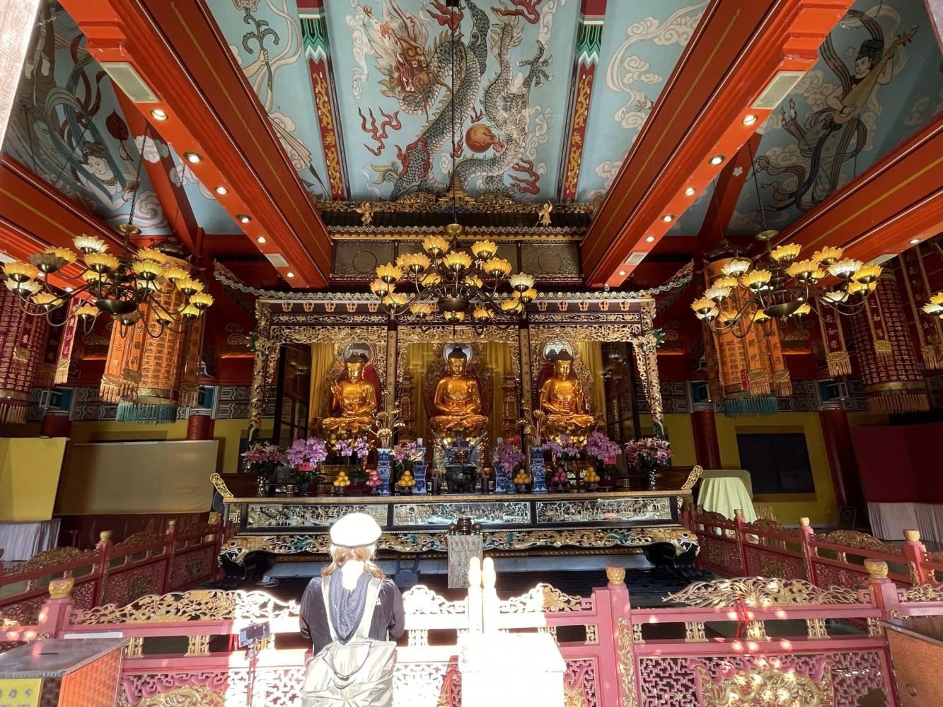 Interior of Po Lin Temple, Hong Kong, China